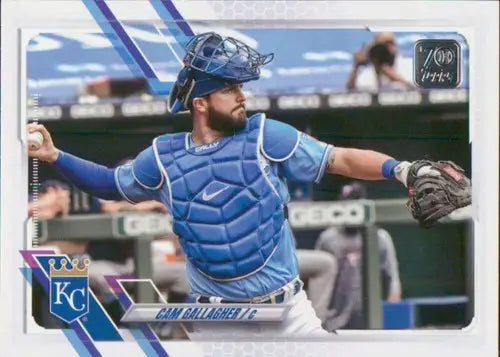 Cam Gallagher baseball card from 2021 Topps Update featuring original gloss and Royals team