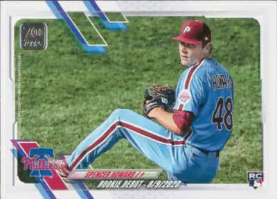Baseball card of Spencer Howard from 2021 Topps Update Series with original gloss