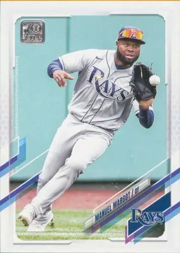 Manuel Margot baseball card from 2021 Topps Update NM-MT Rays, a valuable sports card