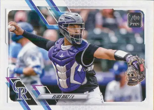 Elias Diaz baseball card from 2021 Topps Update with original gloss and NM-MT condition