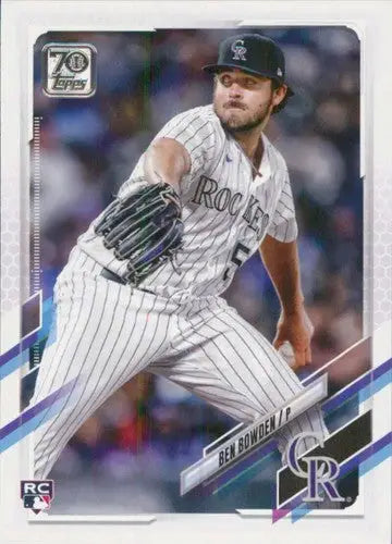 2021 Topps Update Baseball Card featuring Ben Bowden Rookie Rockies with original gloss