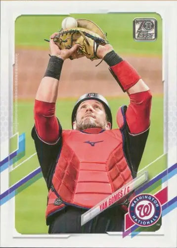 2021 Topps Update Yan Gomes baseball card with original gloss, nationally valued cards typically sell
