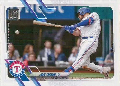 Original gloss baseball card featuring 2021 Topps Update US320 Jose Trevino NM-MT Rangers