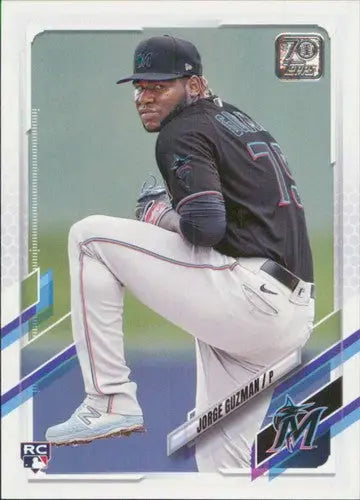 2021 Topps Update Jorge Guzman rookie baseball card featuring original gloss and sports cards
