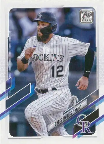 Baseball card featuring Chris Owings from 2021 Topps Update US45 with original gloss