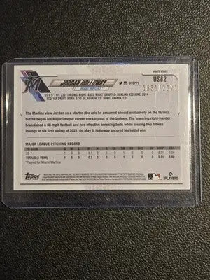 2021 Topps Update #US82 Jordan Holloway Gold #/2021 - Baseball Card Single
