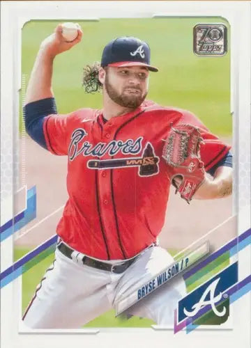 2021 Topps Update Bryse Wilson baseball card Braves with original gloss, cards typically sell