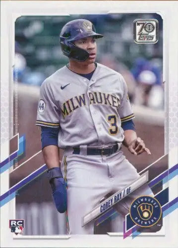 2021 Topps Update Corey Ray baseball card with original gloss, perfect for sports cards collectors