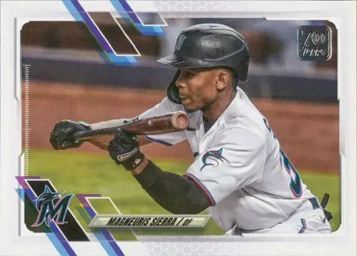 Magneuris Sierra baseball card from 2021 Topps Update with original gloss Marlins collectible