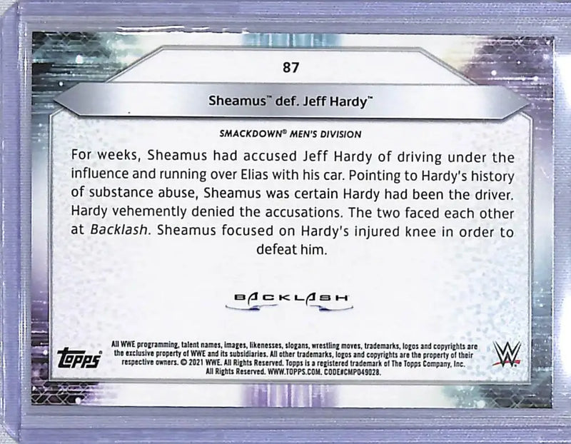 2021 Topps WWE #87 Sheamus Def. Jeff Hardy NM-MT