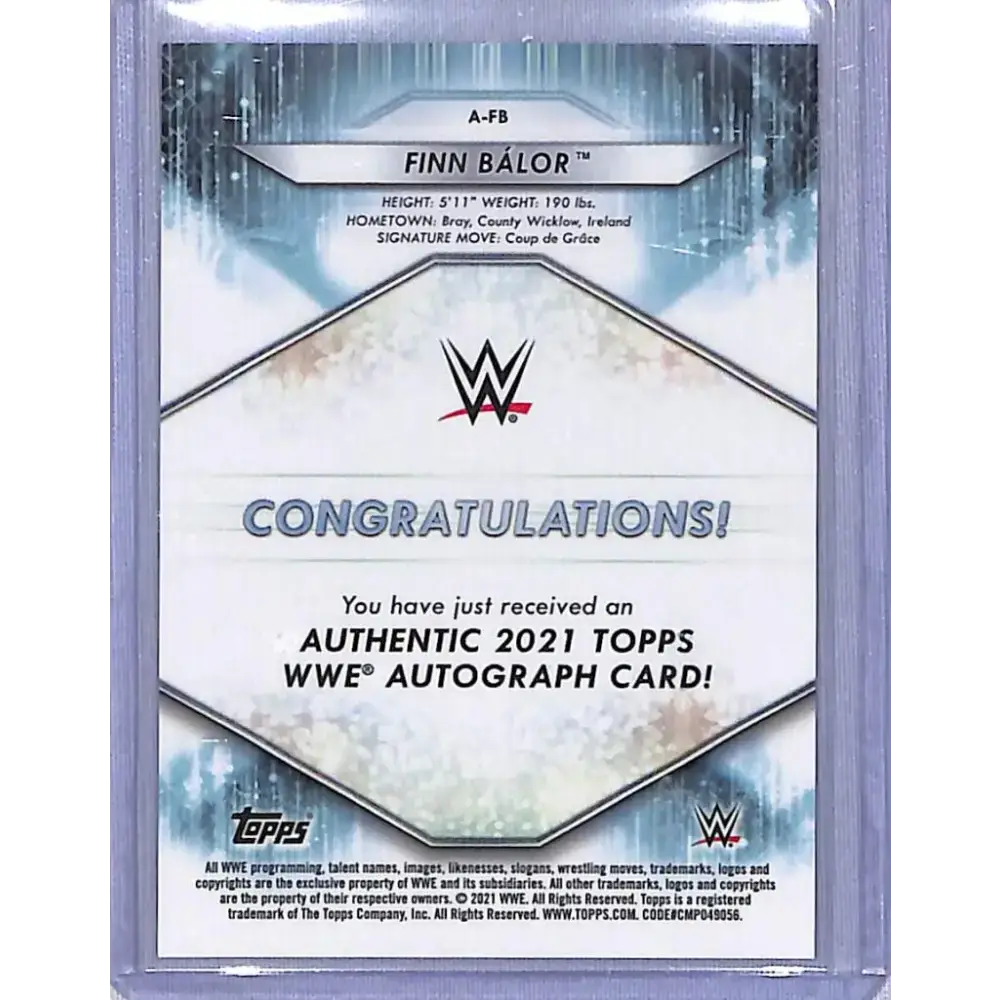 2021 Topps WWE #A-FB Finn Balor NM-MT Auto 099/150 - Wrestling Card Single