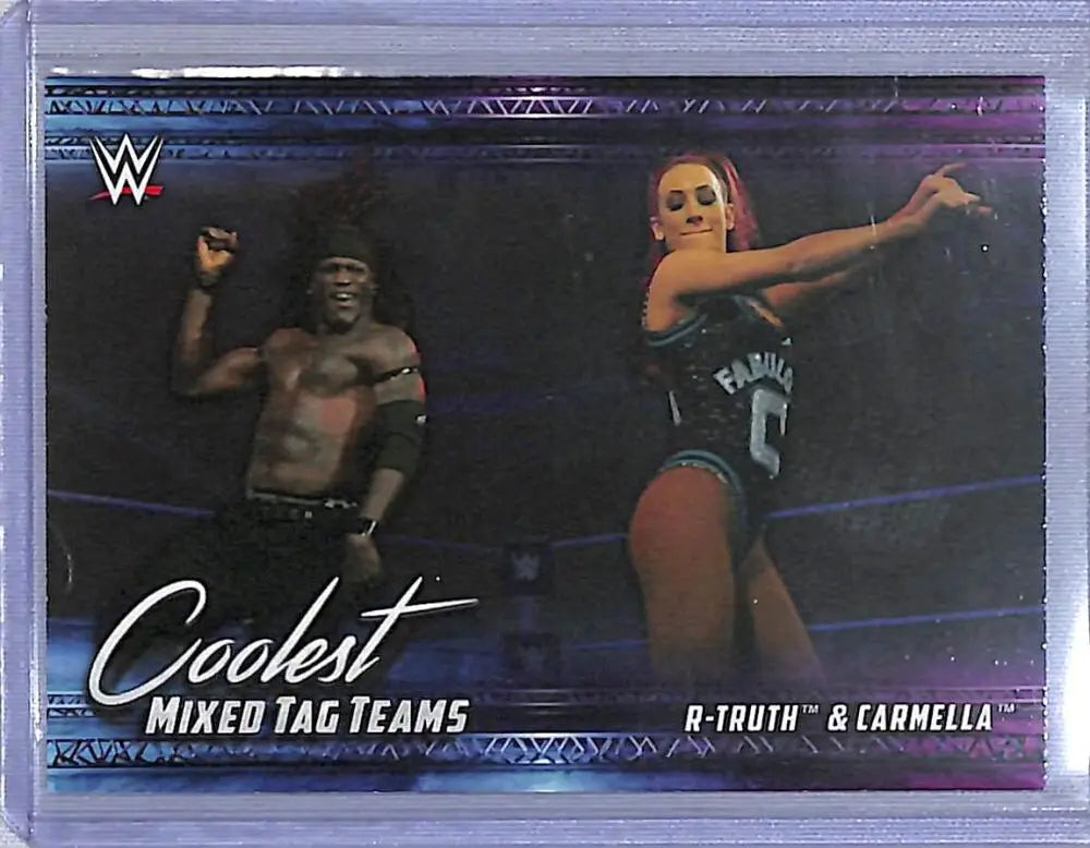 2021 Topps WWE Coolest Mixed Tag Teams #MT-5 R-Truth & Carmella NM-MT