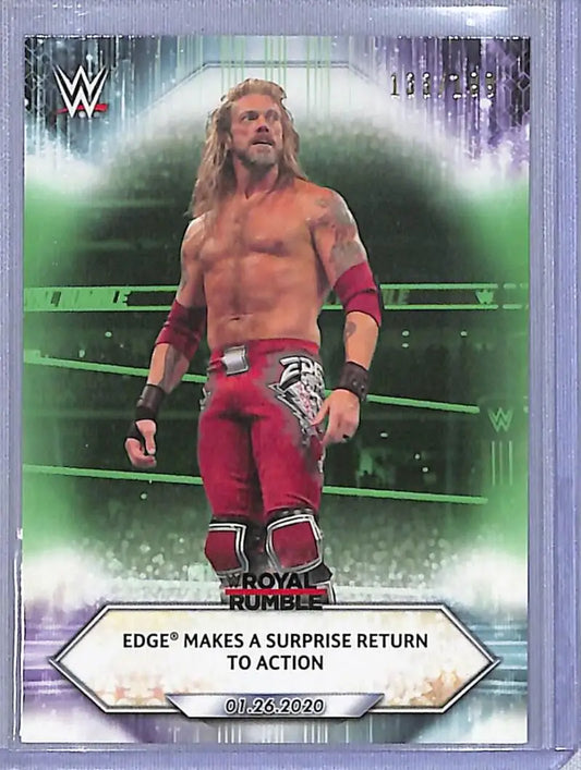 2021 Topps WWE Green #10 Edge Makes A Surprise Return to Action NM-MT 133/199 - Wrestling Card Single