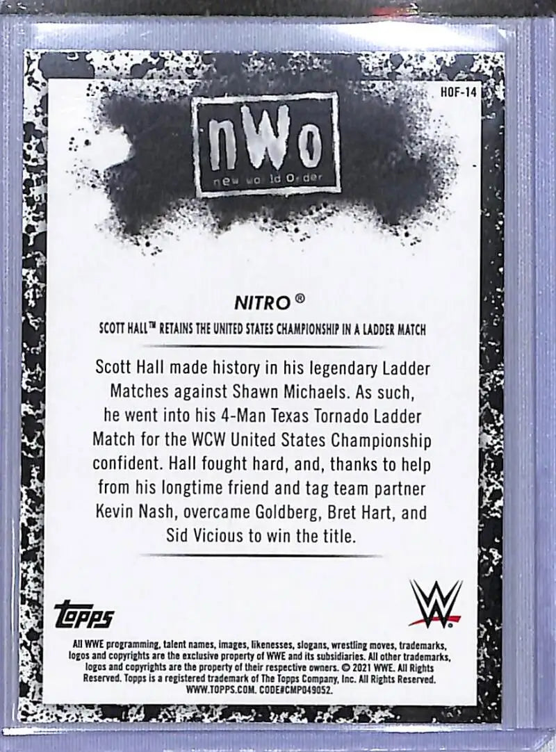 2021 Topps WWE Hall Of Fame #HOF-14 Scott Hall Retains The United States Championship In A Ladder Match NM-MT