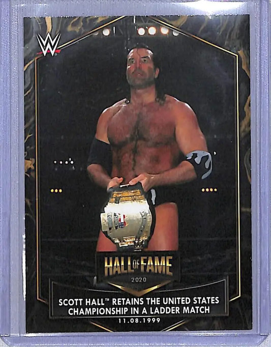2021 Topps WWE Hall Of Fame #HOF-14 Scott Hall Retains The United States Championship In A Ladder Match NM-MT