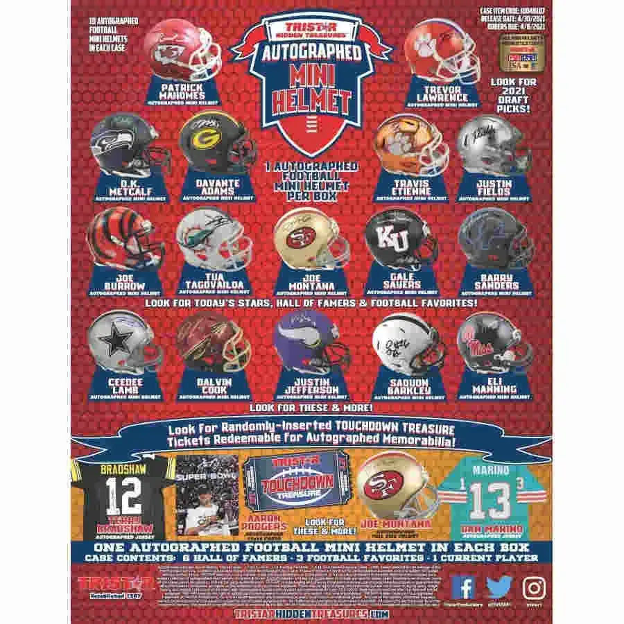 2021 Tristar Hidden Treasures Football Mini Helmet Box