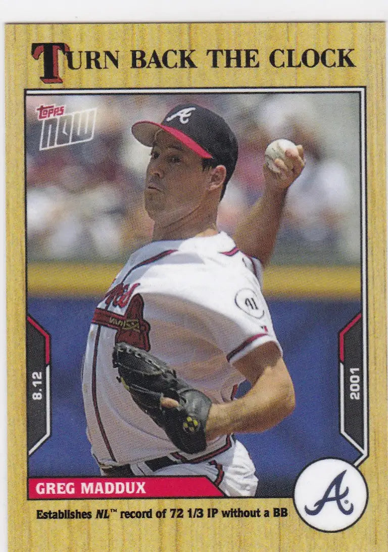 2021 TURN BACK THE CLOCK #134 GREG MADDUX- ATLANTA BRAVES - Baseball Card Single