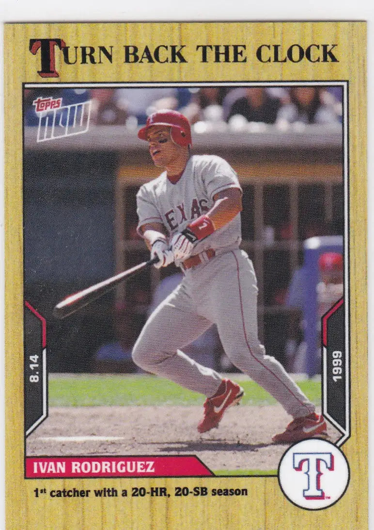 2021 TURN BACK THE CLOCK #136 IVAN RODRIGUEZ- TEXAS RANGERS - Baseball Card Single