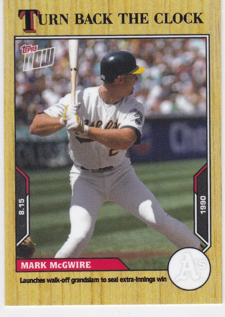 2021 TURN BACK THE CLOCK #137 MARK MCGUIRE- OAKLAND ATHELTICS - Baseball Card Single