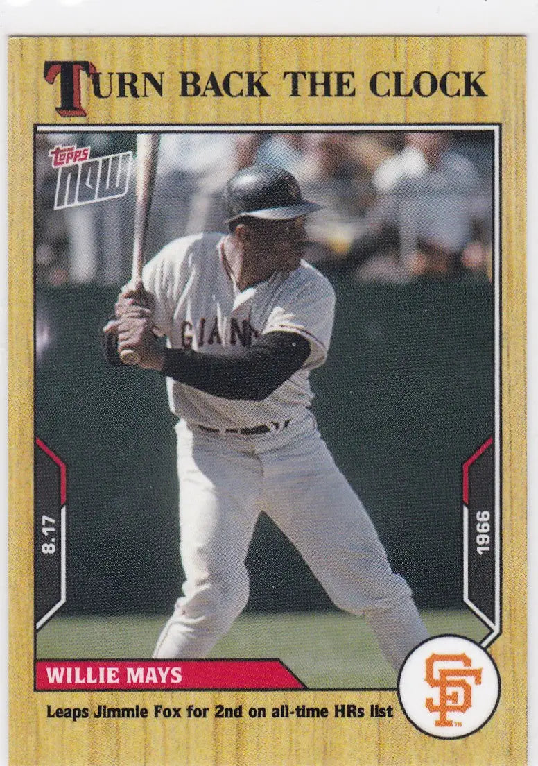 2021 TURN BACK THE CLOCK #139 WILLIE MAYS- SAN FRANCISCO GIANTS - Baseball Card Single