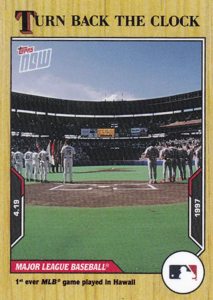 Baseball trading card showing a stadium view from 2021 TURN BACK THE CLOCK #19 MLB