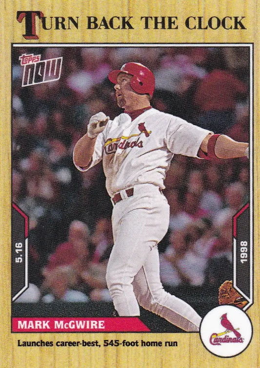 Baseball trading card of Mark McGwire from Louis Cardinals 2021 TURN BACK THE CLOCK