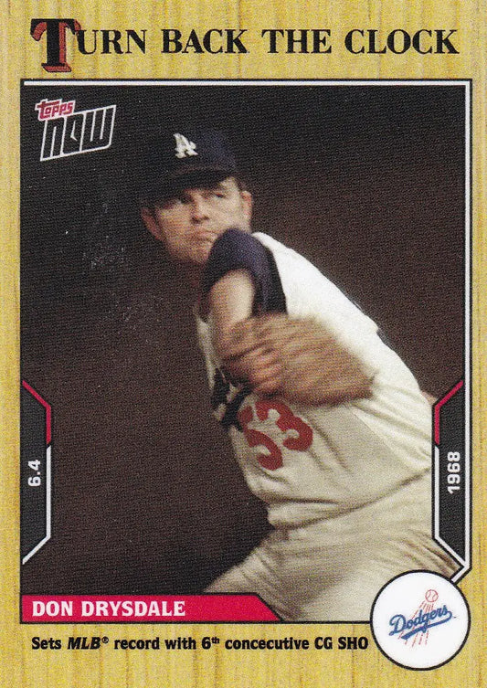 2021 TURN BACK THE CLOCK #65 DON DRYSDALE- LOS ANGELES DODGERS - Baseball Card Single