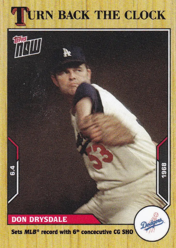 2021 TURN BACK THE CLOCK #65 DON DRYSDALE- LOS ANGELES DODGERS - Baseball Card Single