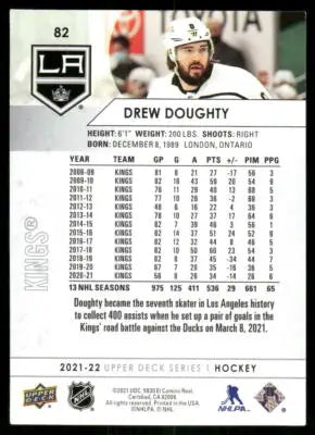2021 Upper Deck Drew Doughty #82 Hockey - Hockey Card Single