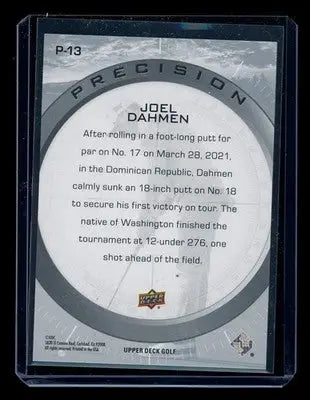 2021 Upper Deck Golf Precision Joel Dahmen #P-13 Golf - Other