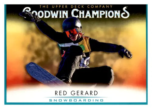 Red Gerard snowboarding card from 2021 Upper Deck Goodwin Champions collection