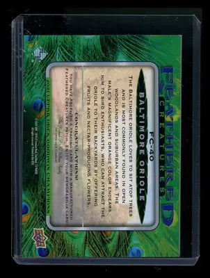 2021 Upper Deck Goodwin Feathered Creatures Baltimore Oriole Patch #FC-40 - Baseball Card Single