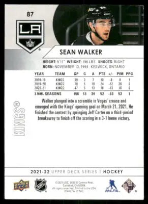 2021 Upper Deck Sean Walker #87 Hockey - Hockey Card Single