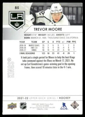 2021 Upper Deck Trevor Moore #85 Hockey - Hockey Card Single