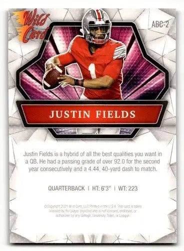 2021 Wild Card Alumination #ABC-2 Justin Fields Ohio State Bears Foo ID:61848 - Football Card Single