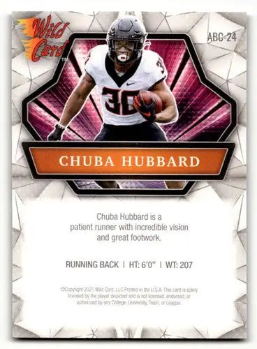 2021 Wild Card Alumination #ABC-24 Chuba Hubbard Oklahoma State Cowb ID:61849 - Football Card Single