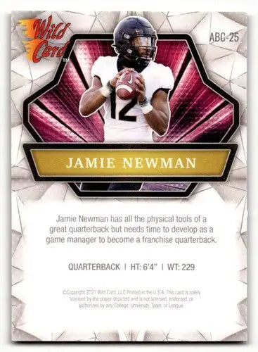 2021 Wild Card Alumination #ABC-25 Jamie Newman Wake Forest Demon De ID:61864 - Football Card Single