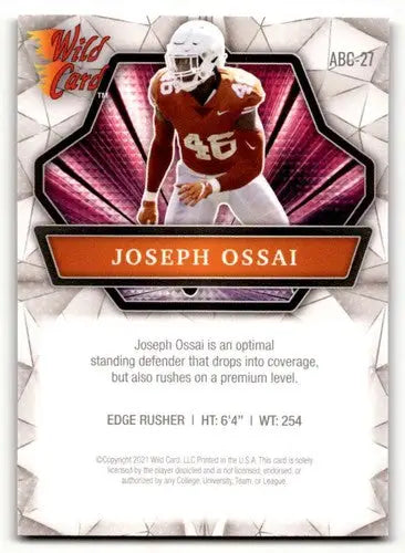 2021 Wild Card Alumination #ABC-27 Joseph Ossai Texas Longhorns Foot ID:61861 - Football Card Single