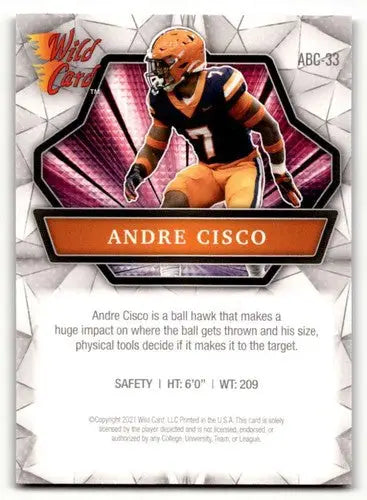 Andre Cisco football card from 2021 Wild Card Alumination series featuring Syracuse Orange player