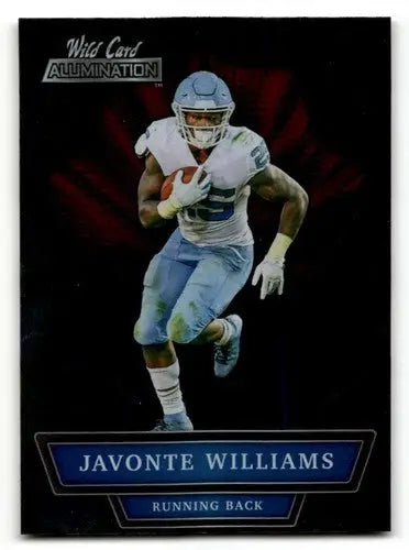 Javonte Williams football card from 2021 Wild Card Alumination series