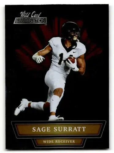 Sage Surratt football card from 2021 Wild Card Alumination product showcasing prototype design