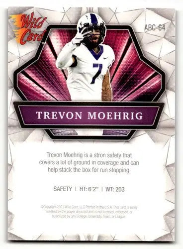 Trevor Moehrig football card from 2021 Wild Card Alumination series featuring TCU Horned Frogs
