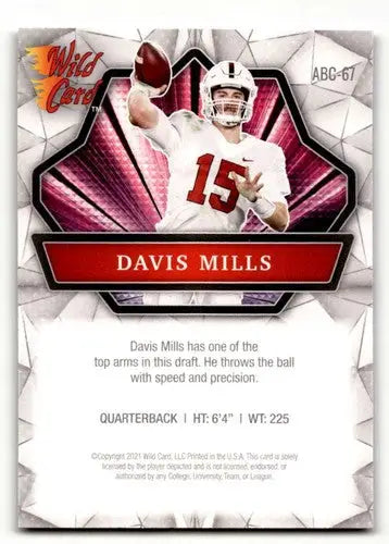 Davis Mills football card from 2021 Wild Card Alumination series with original gloss