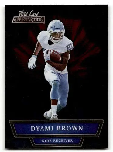 Original gloss Dyami Brown football card from Wild Card Alumination series in 2021 Wild Card collection