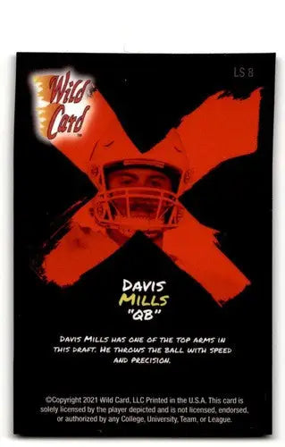 Davis Mills Stanford football card from 2021 Wild Card Alumination series