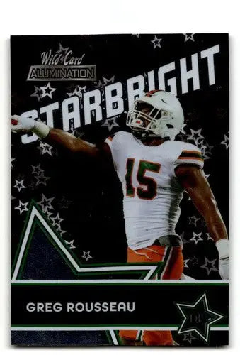 Original gloss football trading card from Wild Card Alumination series featuring Greg Rousseau Buffalo Bills