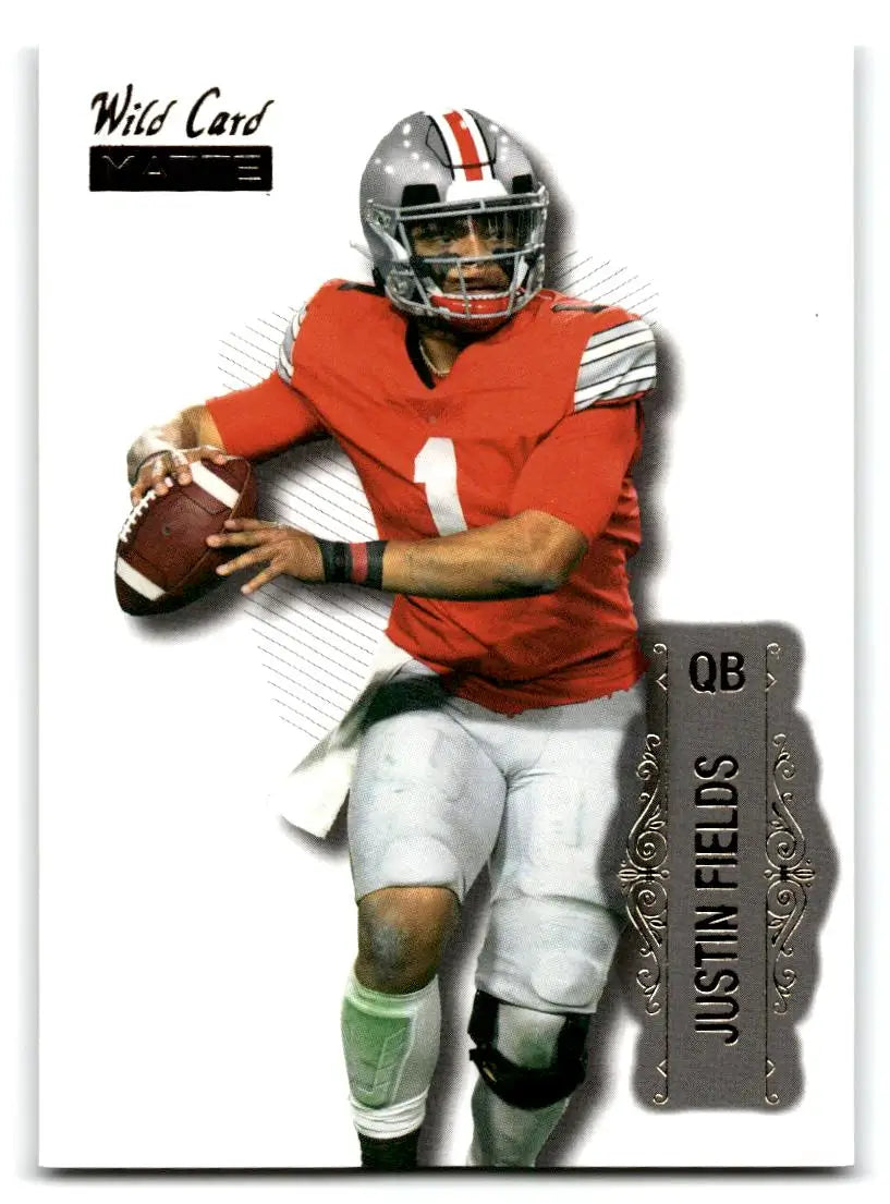 2021 Wild Card Matte #LBC-4 Justin Fields Limited Base Cards White - Football Card Single