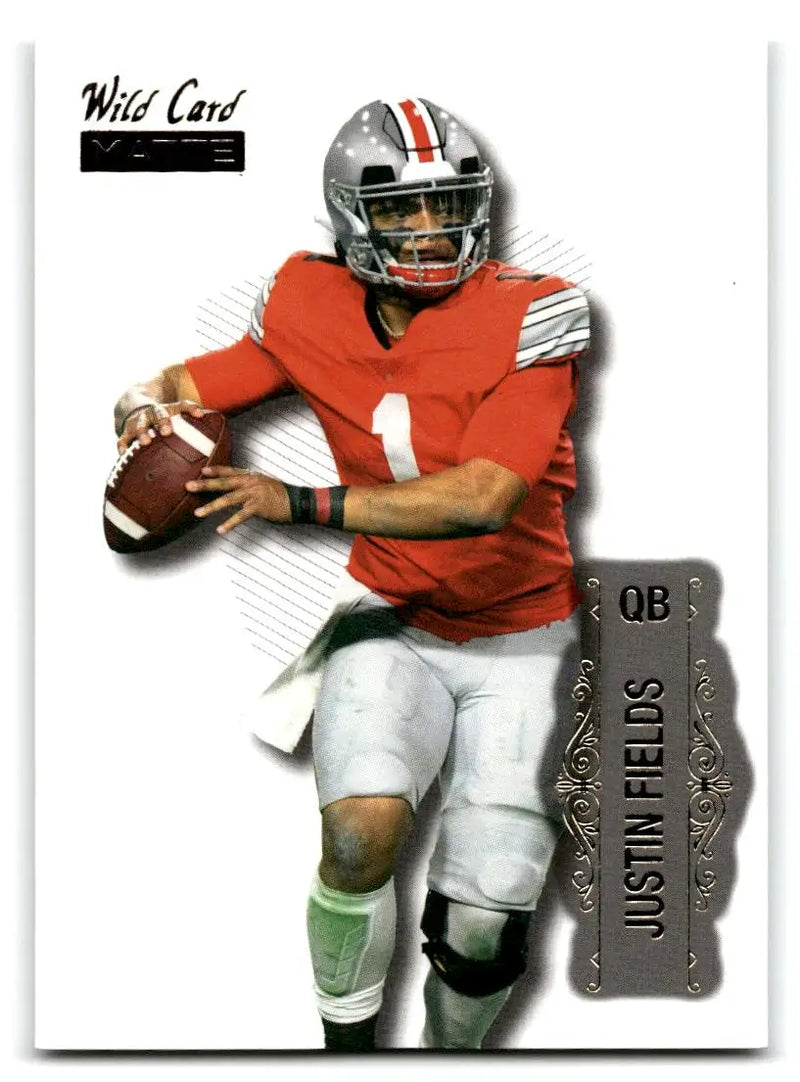 2021 Wild Card Matte #LBC-4 Justin Fields Limited Base Cards White - Football Card Single