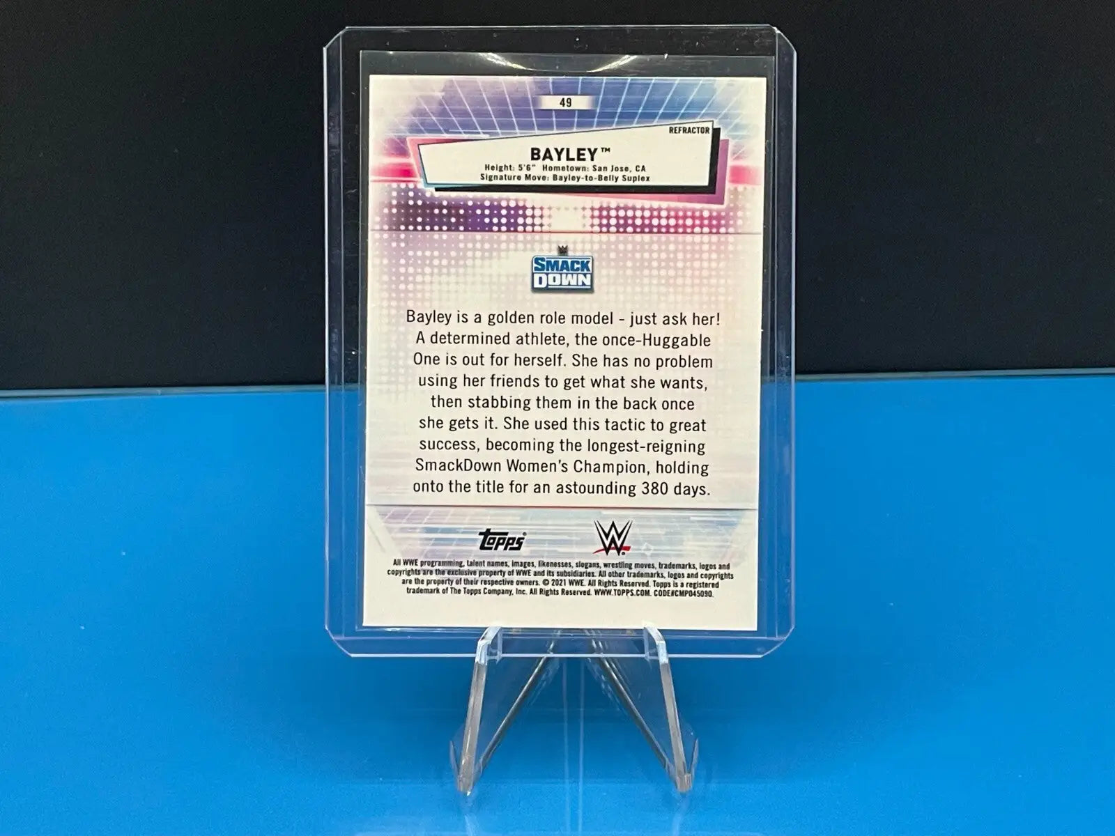 2021 WWE Topps Chrome -REFRACTOR- #49 -Bayley