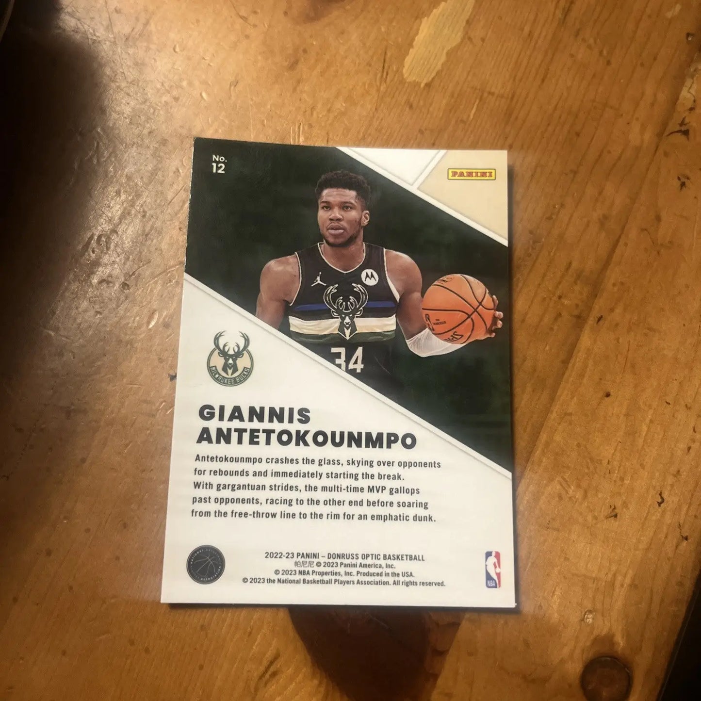 Giannis Antetokounmpo sports trading card from 2022-2023 Winner Stays Prizm set